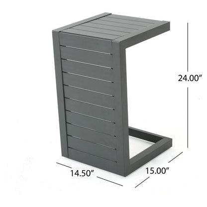 CAPE CORAL ALU C-SHAPED TABLE GREY