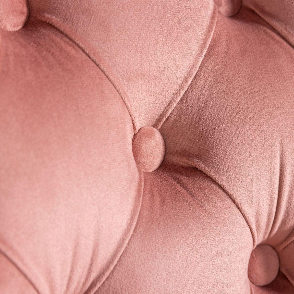 Office Chair,Velvet Upholstered Tufted Button Home Office Chair with Golden Metal Base,Adjustable Desk Chair Swivel Office Chair (Pink)