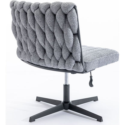 Armless Office Desk Chair No Wheels, GREY