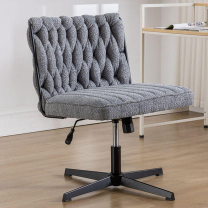 Armless Office Desk Chair No Wheels, GREY