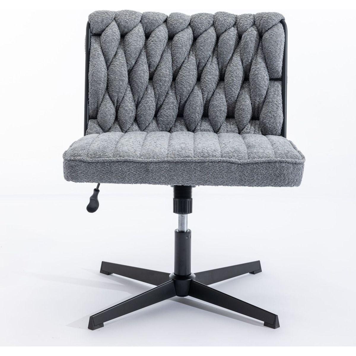 Armless Office Desk Chair No Wheels, GREY