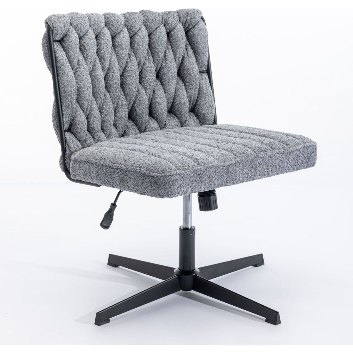 Armless Office Desk Chair No Wheels, GREY