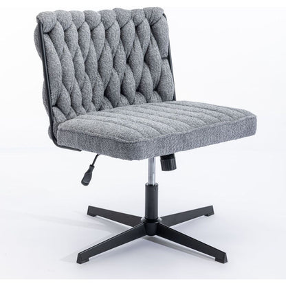 Armless Office Desk Chair No Wheels, GREY