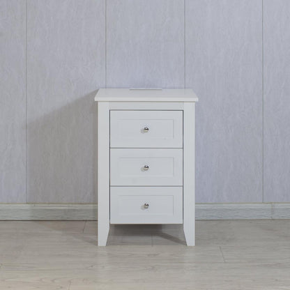 set of 2 pcs white 3 Drawer Nightstand with Charging Station and USB Ports & Power Outlets,Wooden Bed Side Table/End Table Modern Night Stands for Bedrooms