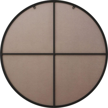 Wall Mirror 36 Inch Black Circular Mirror Metal Framed Mirror Round Vanity Mirror Dressing Mirror, for Bathroom, Living Room, Bedroom Wall Decor