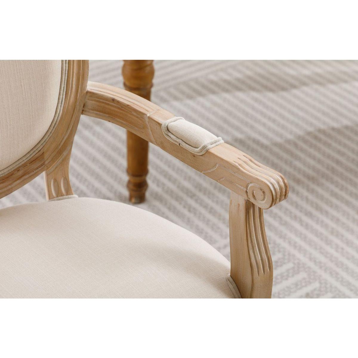 French Style Solid Wood Dining Chair,Set of 2,Cream