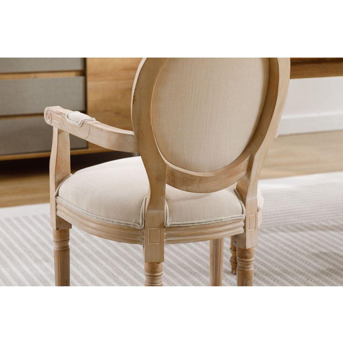 French Style Solid Wood Dining Chair,Set of 2,Cream