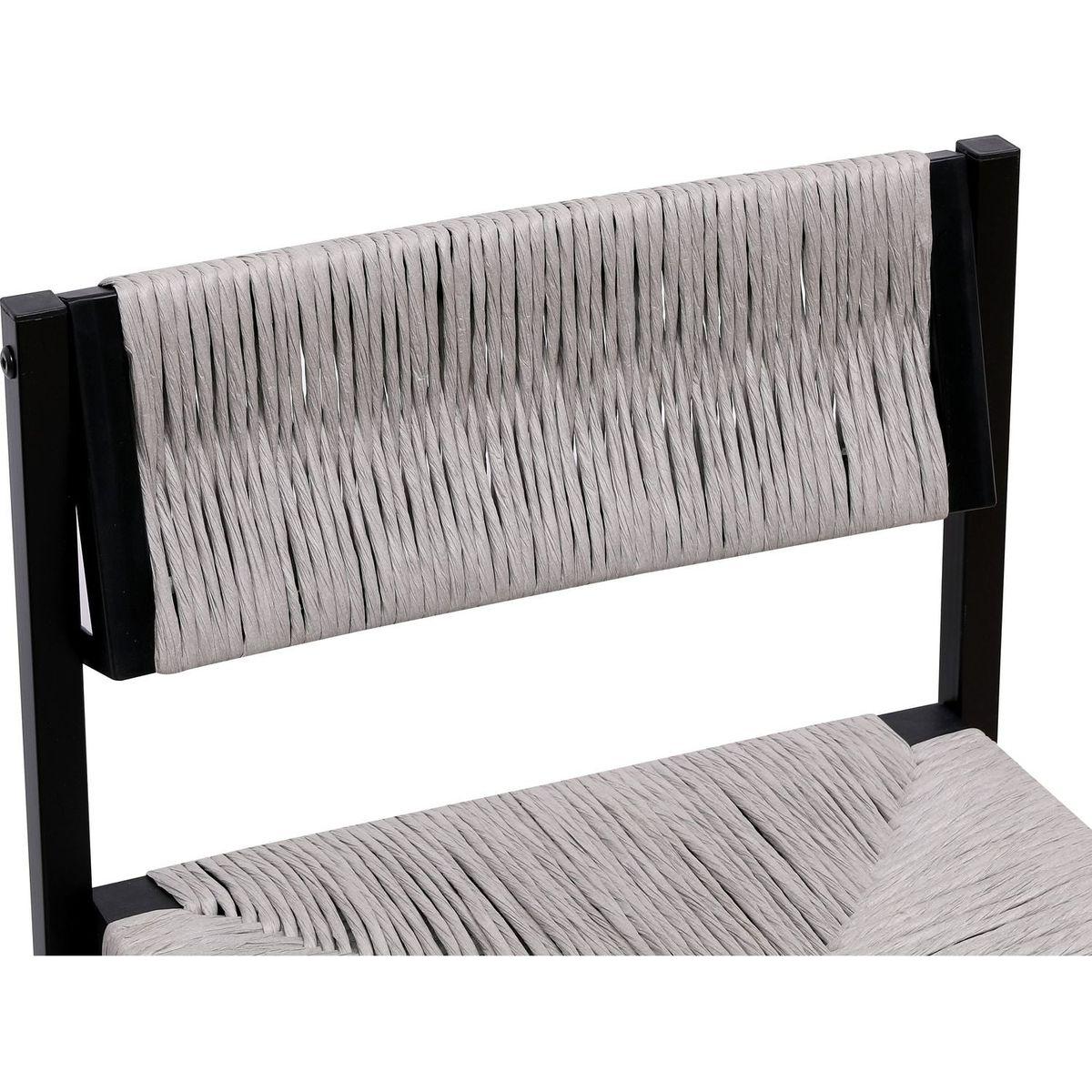 Gray Set of 2 Hand Weave Bar Stools with Back Counter Height Bar Chairs Paper Rope Woven Dining Stool for Kitchen, Home & Office (Gray)