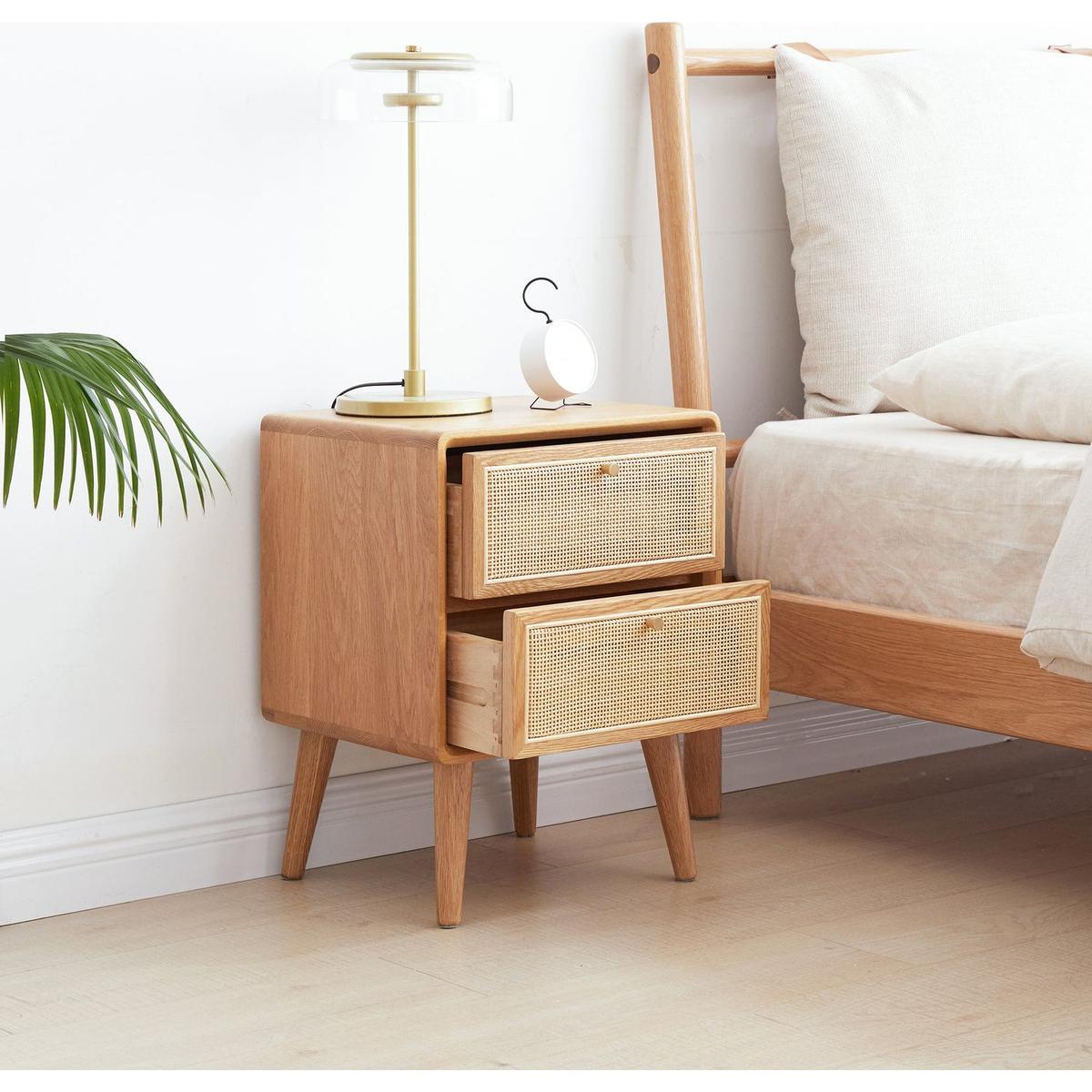 Pure Solid Wood Bedside Cabinet Modern Simple Nightstands North America Oak Bedside Cabinet Nordic Bedroom Solid Oak Storage Cabinet 0.4m