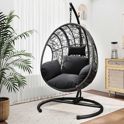 New Comming Outdoor Indoor PE wicker Swing Egg Chair Gray Color