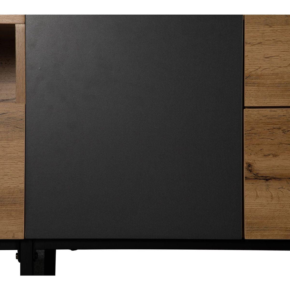 Modern TV Stand for 80" TV with Double Storage Space, Media Console Table, Entertainment Center with Drop Down Door for Living Room, Bedroom, Home Theatre