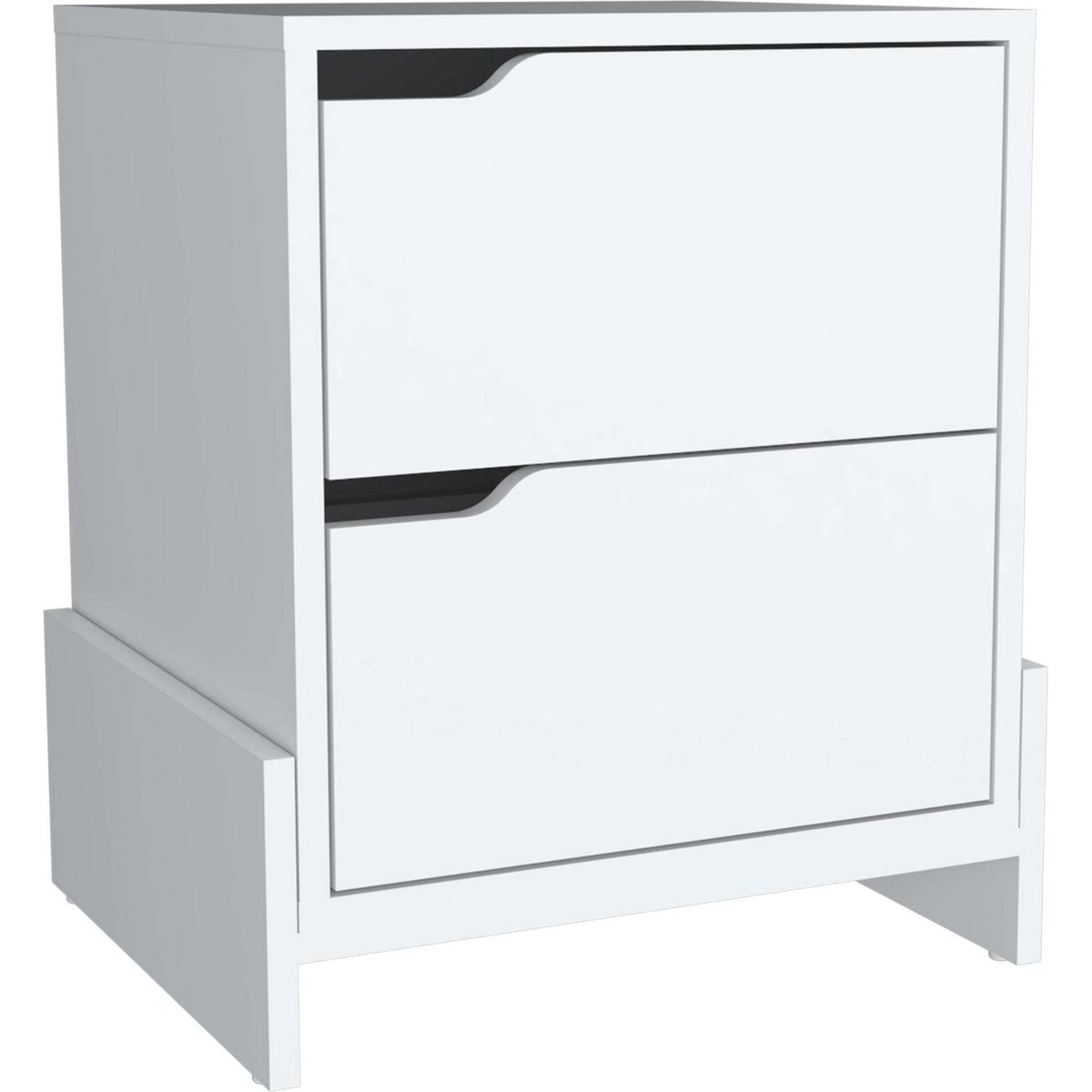 Haines Nightstand with 2-Drawers, End Table with Sturdy Base, White