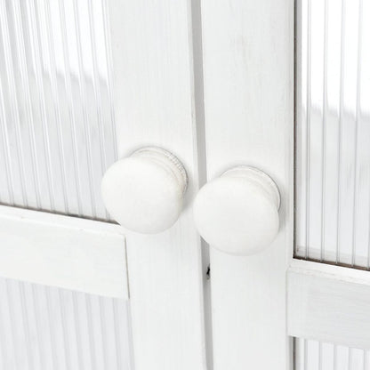 62inch Height Wood Large Greenhouse Balcony Portable Cold Frame with Wheels and Adjustable Shelves for Outdoor Indoor Use, White