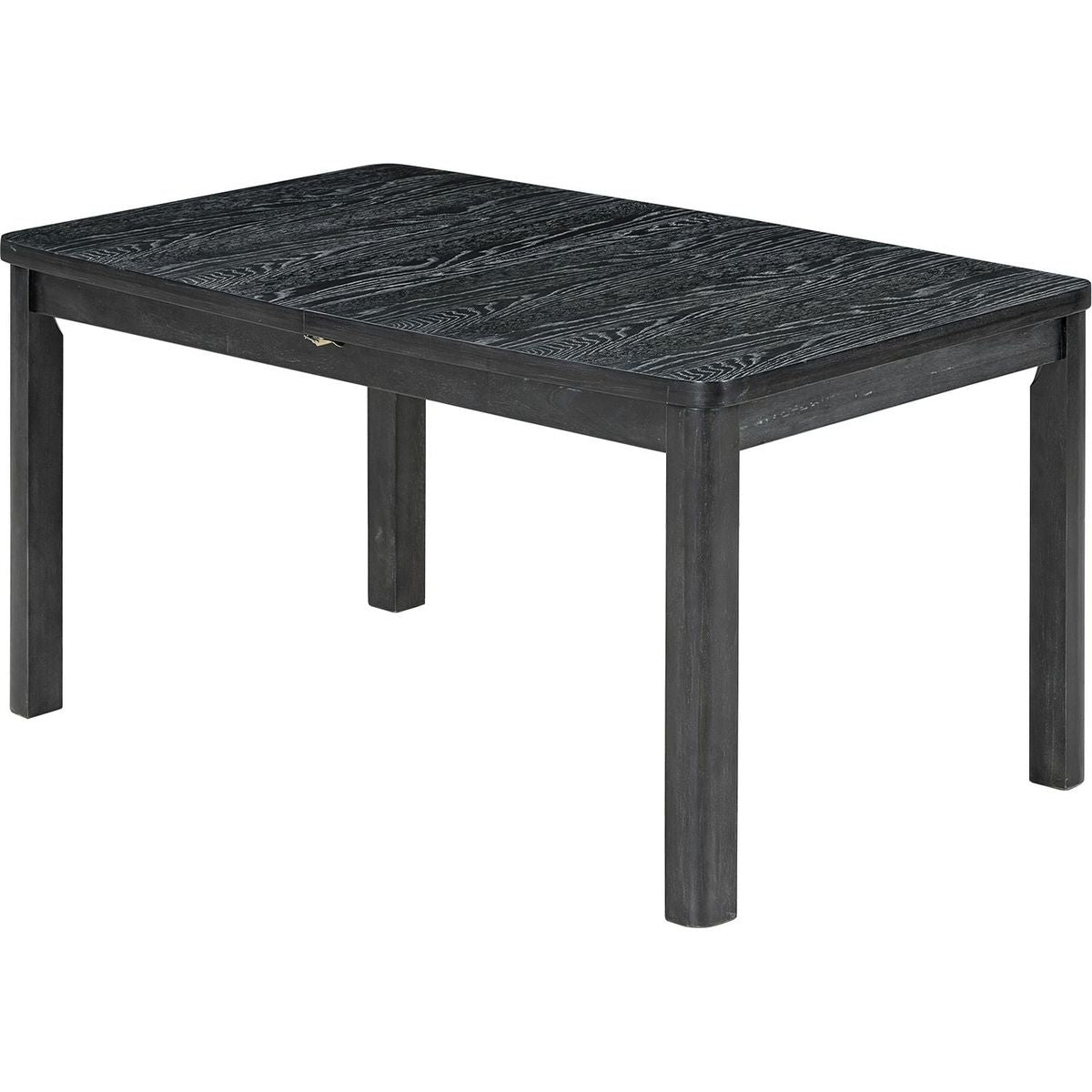 Rustic Extendable 84inch Dining Table Set with 24inch Removable Leaf, 6 Upholstered Armless Dining Chairs and 2 Padded Arm Chairs, 9 Pieces, Black