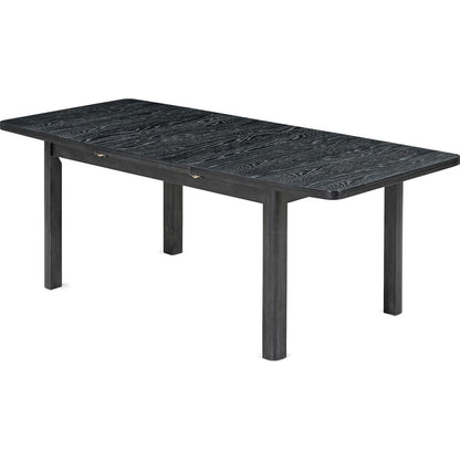 Rustic Extendable 84inch Dining Table Set with 24inch Removable Leaf, 6 Upholstered Armless Dining Chairs and 2 Padded Arm Chairs, 9 Pieces, Black