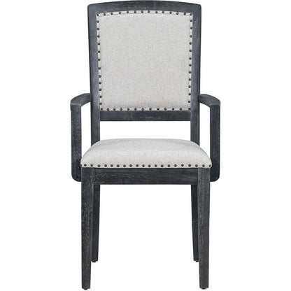 Rustic Extendable 84inch Dining Table Set with 24inch Removable Leaf, 6 Upholstered Armless Dining Chairs and 2 Padded Arm Chairs, 9 Pieces, Black