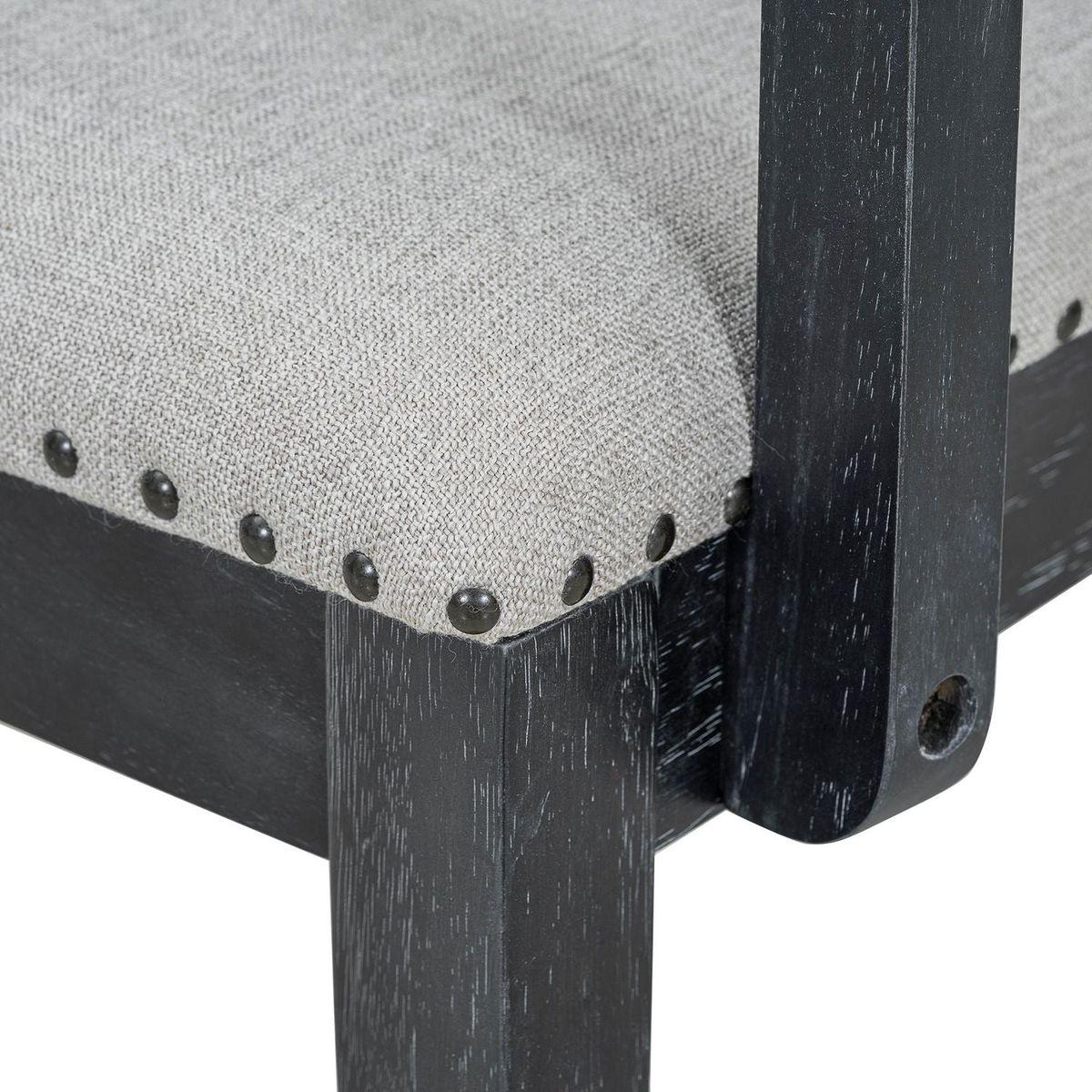 Rustic Extendable 84inch Dining Table Set with 24inch Removable Leaf, 6 Upholstered Armless Dining Chairs and 2 Padded Arm Chairs, 9 Pieces, Black