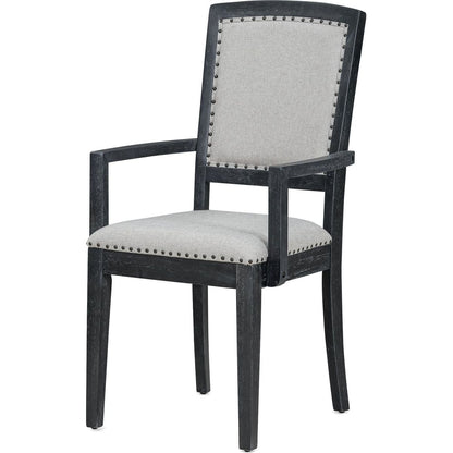 Rustic Extendable 84inch Dining Table Set with 24inch Removable Leaf, 6 Upholstered Armless Dining Chairs and 2 Padded Arm Chairs, 9 Pieces, Black