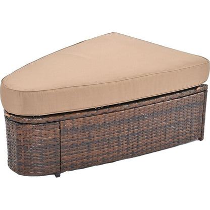 6-Piece Patio Outdoor Conversation Round Sofa Set, PE Wicker Rattan Separate Seating Group with Coffee Table, Brown