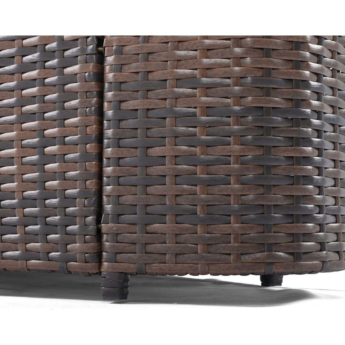6-Piece Patio Outdoor Conversation Round Sofa Set, PE Wicker Rattan Separate Seating Group with Coffee Table, Brown