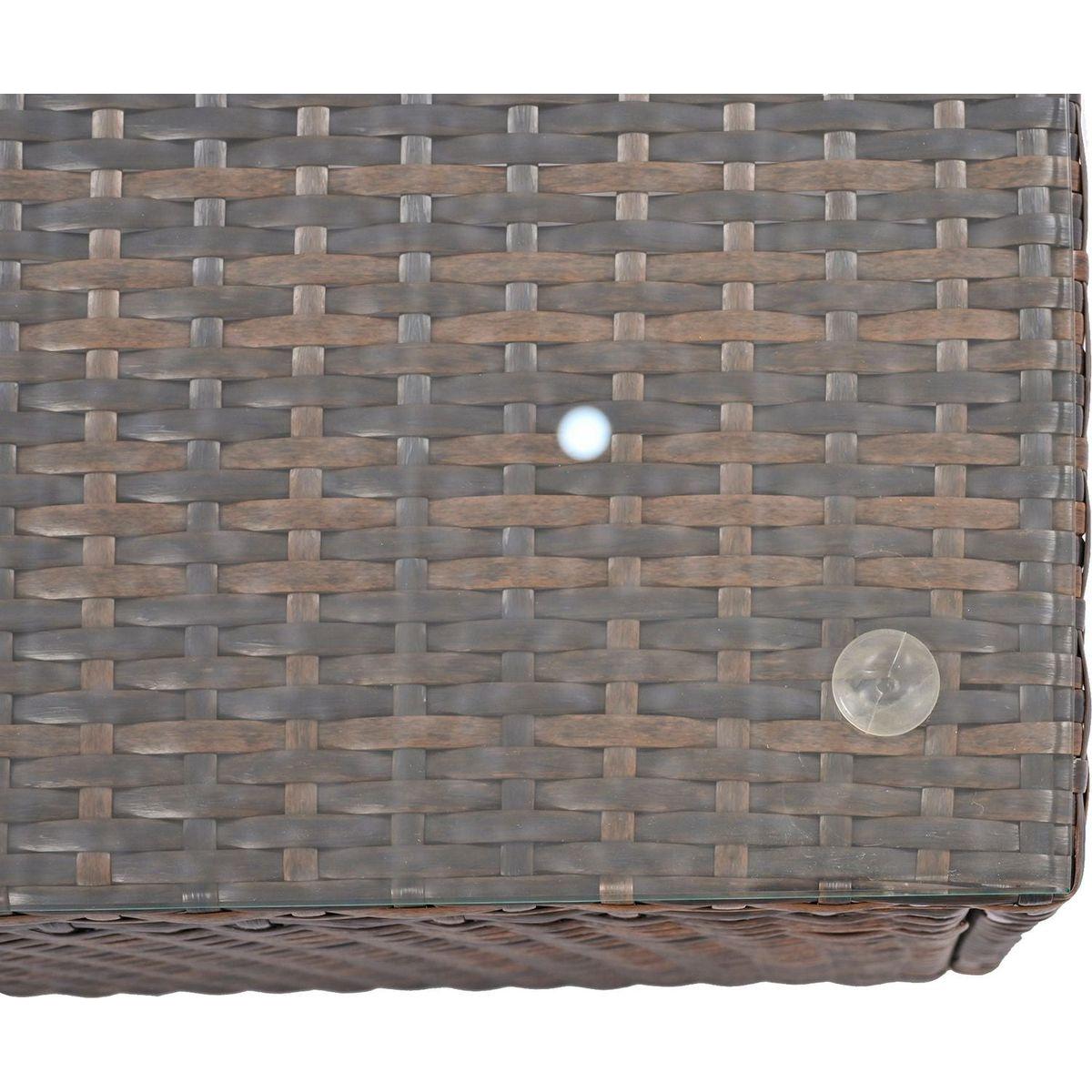 6-Piece Patio Outdoor Conversation Round Sofa Set, PE Wicker Rattan Separate Seating Group with Coffee Table, Brown