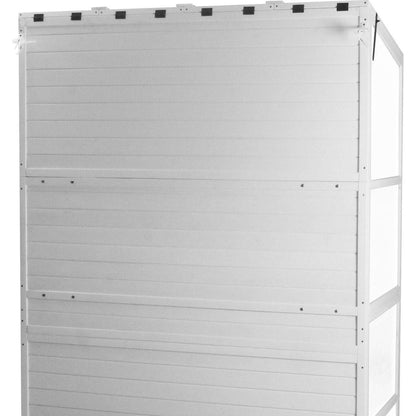 78-inch Wooden Greenhouse Cold Frame with 4 Independent Skylights and 2 Folding Middle Shelves, Walk-in Outdoor Greenhouse, White
