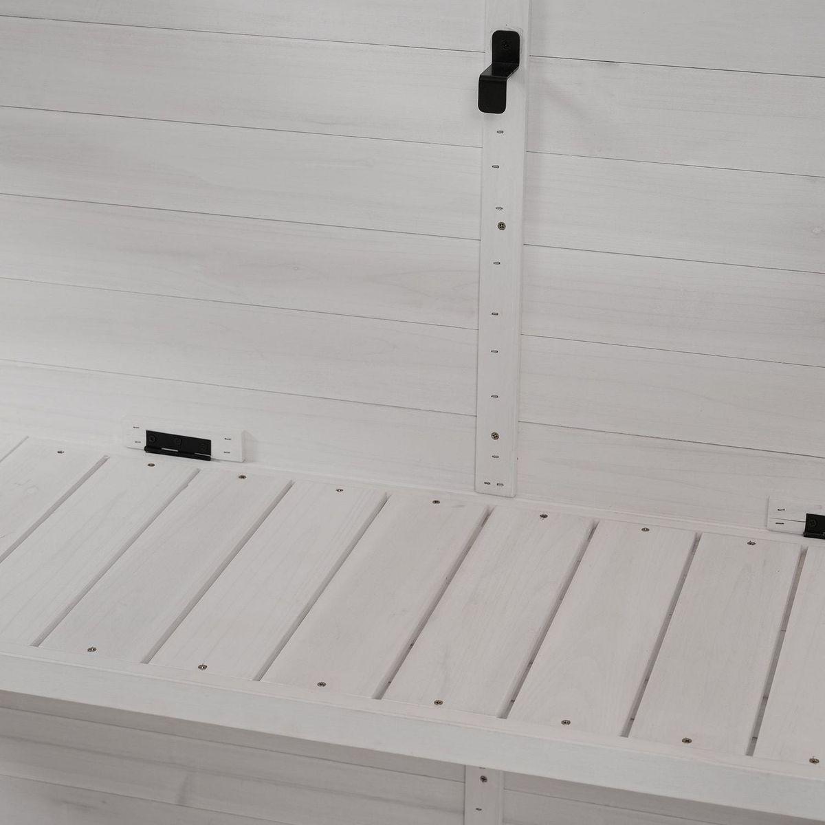 78-inch Wooden Greenhouse Cold Frame with 4 Independent Skylights and 2 Folding Middle Shelves, Walk-in Outdoor Greenhouse, White