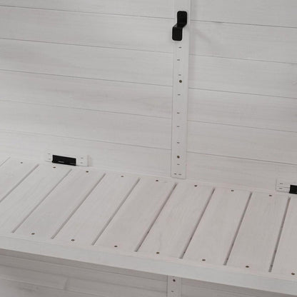 78-inch Wooden Greenhouse Cold Frame with 4 Independent Skylights and 2 Folding Middle Shelves, Walk-in Outdoor Greenhouse, White