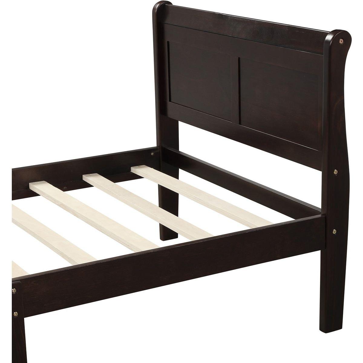 Wood Platform Bed Twin Bed Frame Mattress Foundation Sleigh Bed with Headboard/Footboard/Wood Slat Support