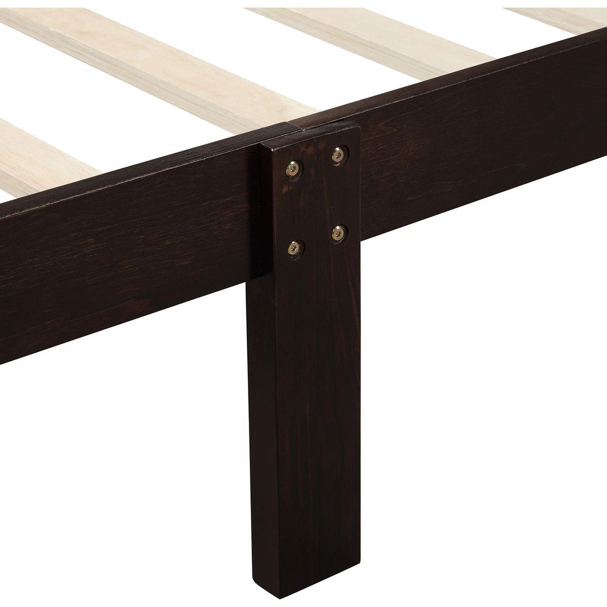 Wood Platform Bed Twin Bed Frame Mattress Foundation Sleigh Bed with Headboard/Footboard/Wood Slat Support
