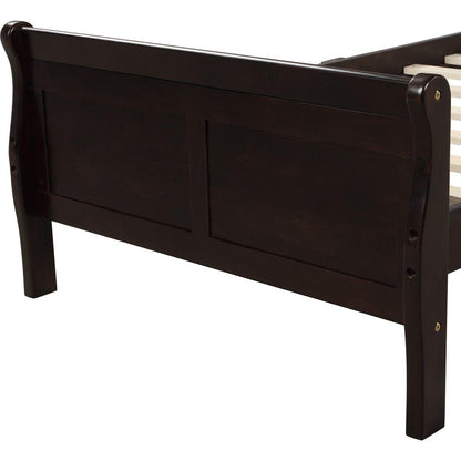 Wood Platform Bed Twin Bed Frame Mattress Foundation Sleigh Bed with Headboard/Footboard/Wood Slat Support