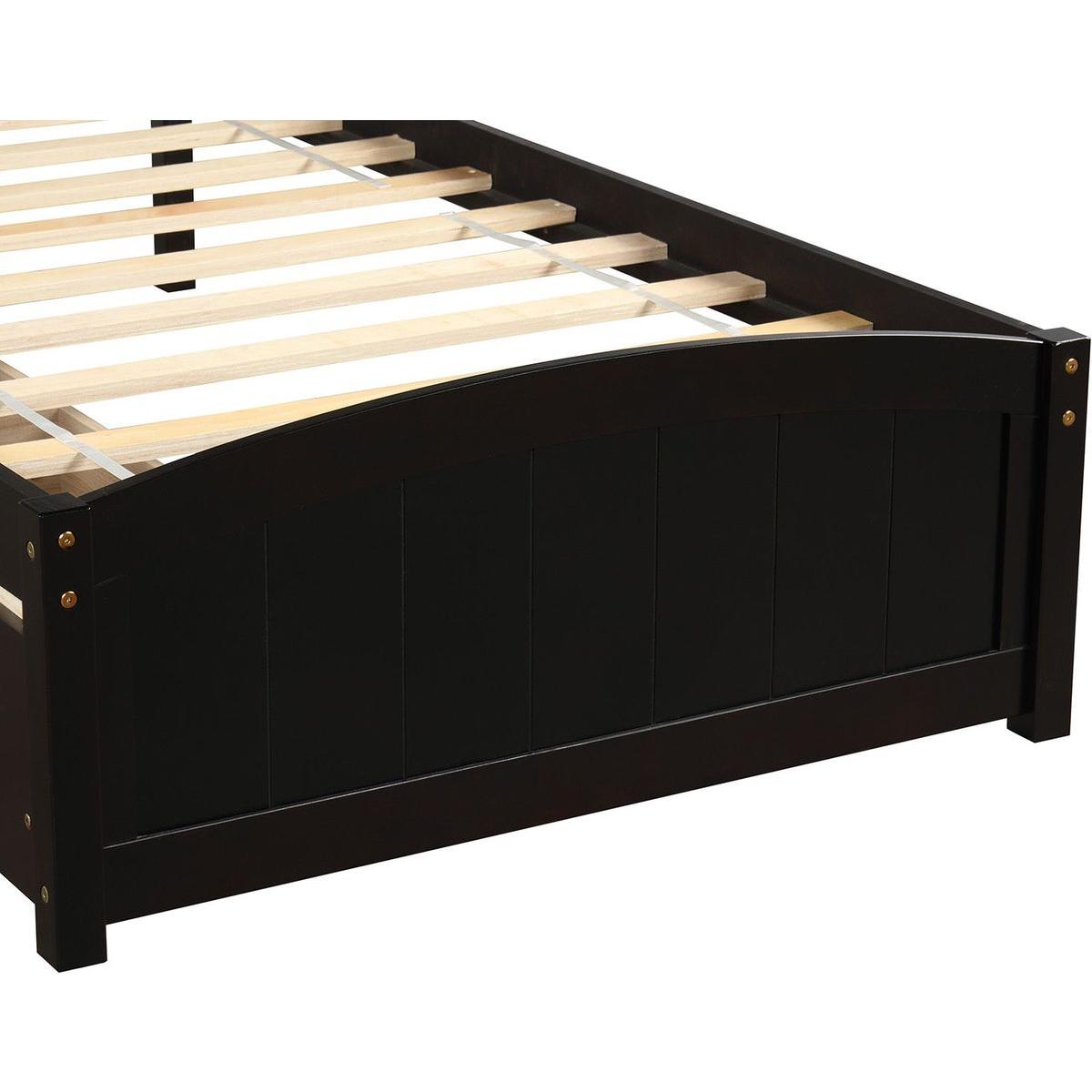 Twin size Platform Bed with Two Drawers, Espresso