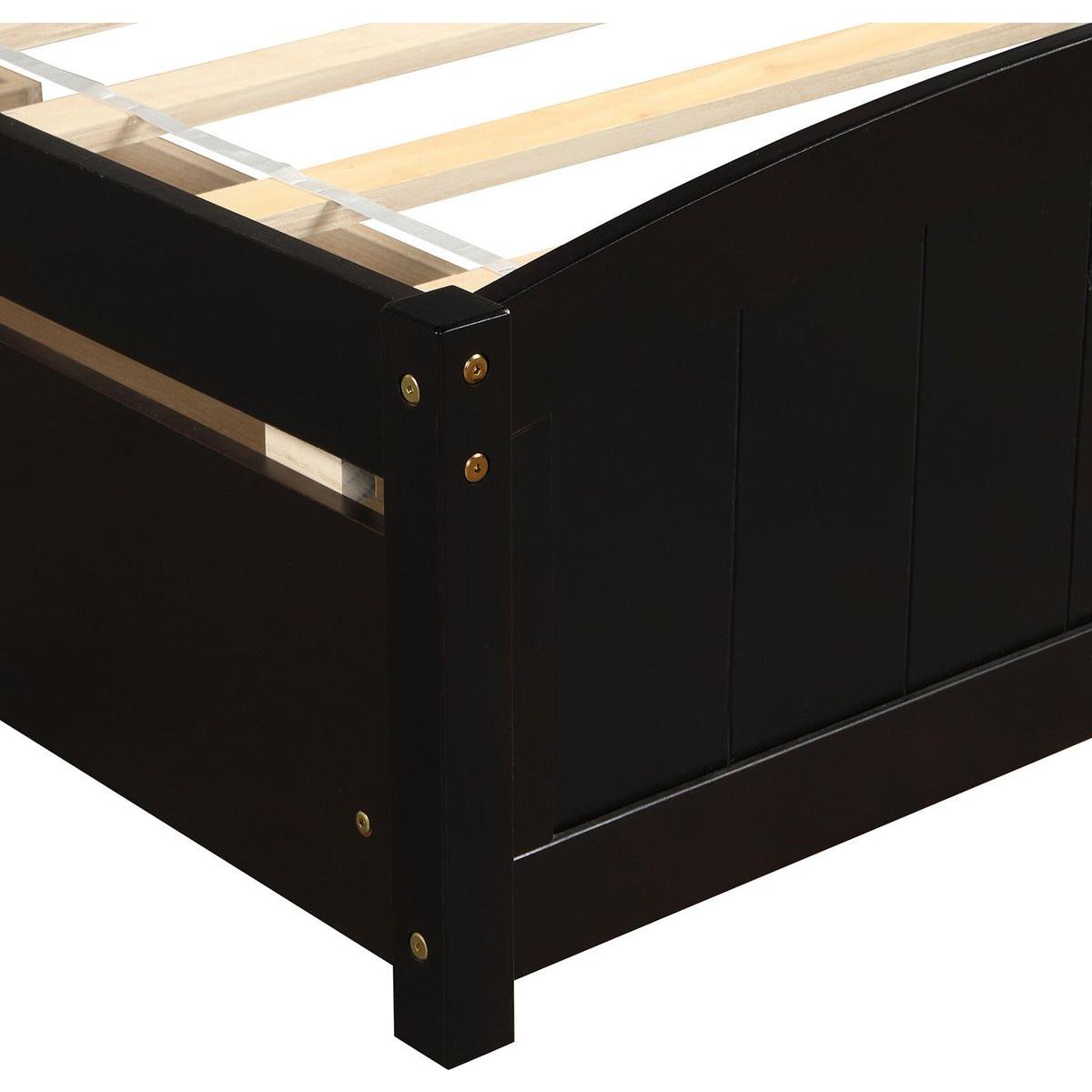 Twin size Platform Bed with Two Drawers, Espresso