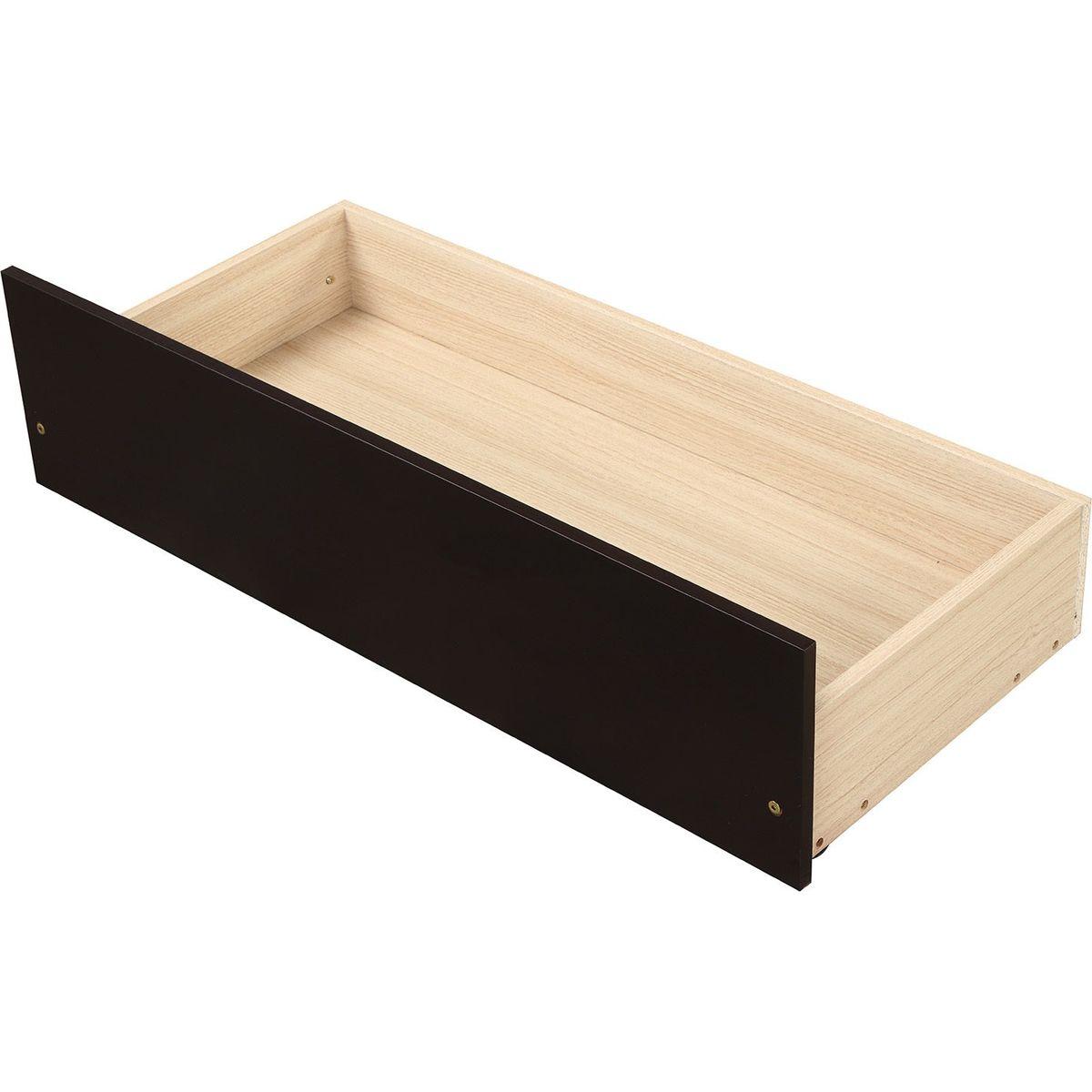 Twin size Platform Bed with Two Drawers, Espresso