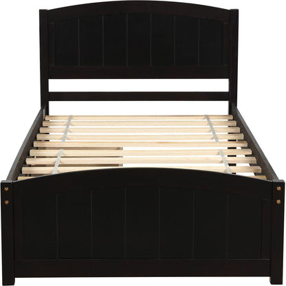 Twin size Platform Bed with Two Drawers, Espresso