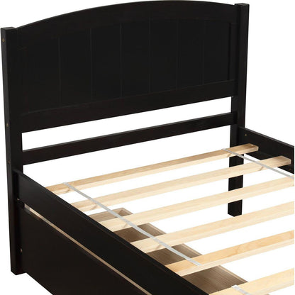 Twin size Platform Bed with Two Drawers, Espresso