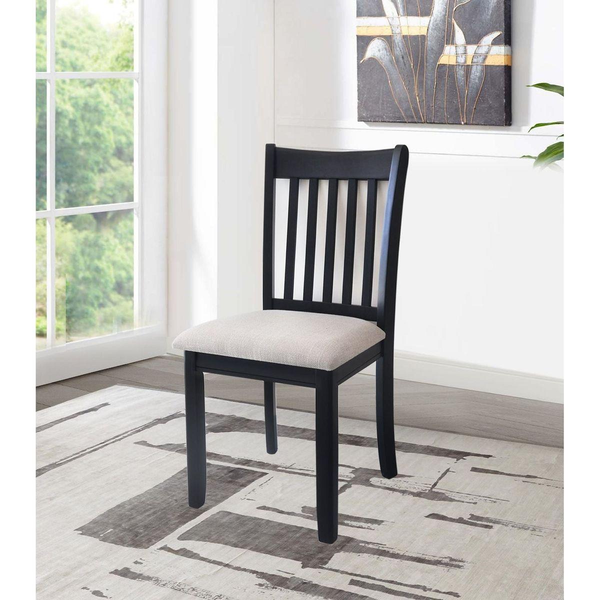 Upholstered Seating Comfortable Black Dining Chairs Set Of 2 For Farmhouse, Kitchen