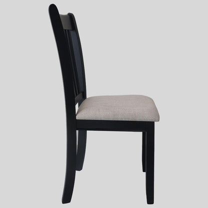 Upholstered Seating Comfortable Black Dining Chairs Set Of 2 For Farmhouse, Kitchen