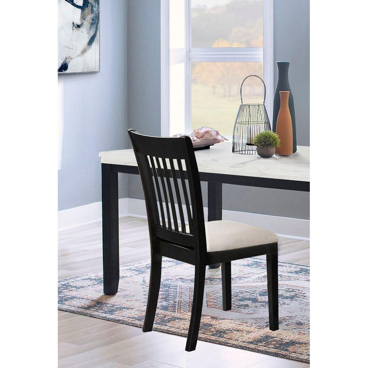 Upholstered Seating Comfortable Black Dining Chairs Set Of 2 For Farmhouse, Kitchen