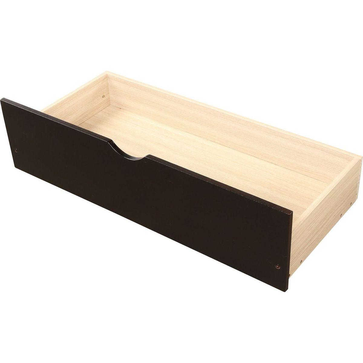 Platform Storage Bed, 2 drawers with wheels, Twin Size Frame, Espresso