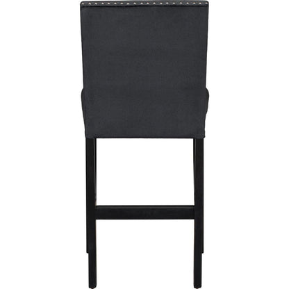 5-piece Counter Height Dining Table Set with One Faux Marble Top Dining Table and Four Velvet-Upholstered Chairs,Black