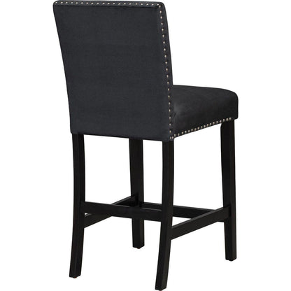 5-piece Counter Height Dining Table Set with One Faux Marble Top Dining Table and Four Velvet-Upholstered Chairs,Black