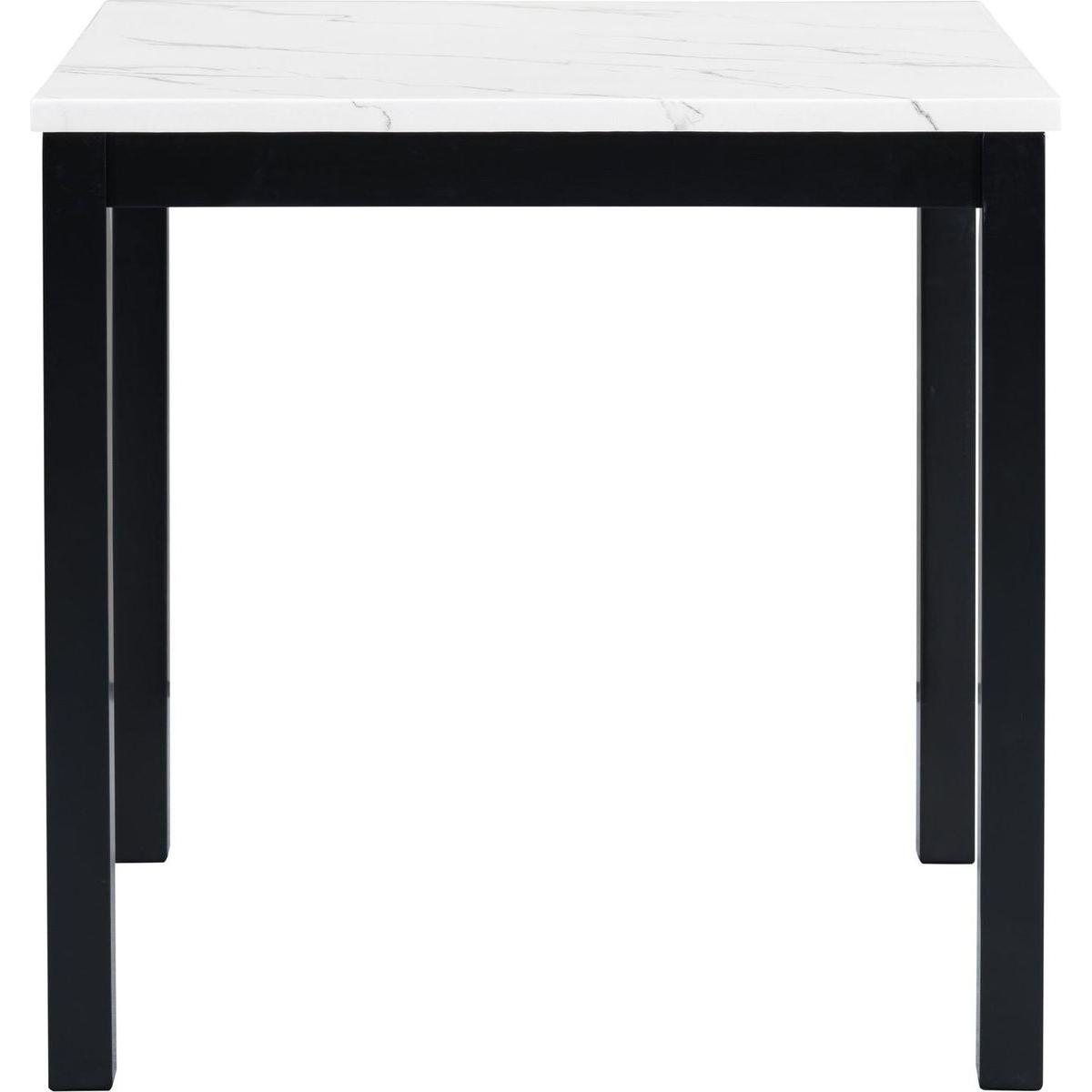 5-piece Counter Height Dining Table Set with One Faux Marble Top Dining Table and Four Velvet-Upholstered Chairs,Grey