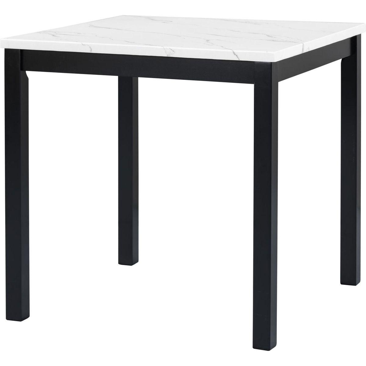 5-piece Counter Height Dining Table Set with One Faux Marble Top Dining Table and Four Velvet-Upholstered Chairs,Grey