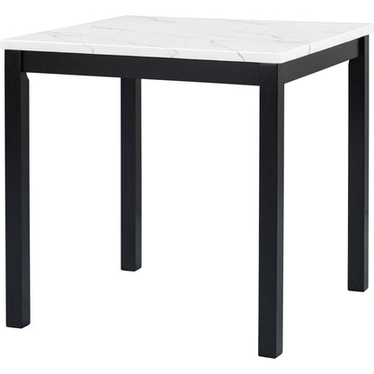 5-piece Counter Height Dining Table Set with One Faux Marble Top Dining Table and Four Velvet-Upholstered Chairs,Grey