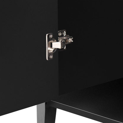 Featured Three-door Storage Cabinet with Metal Handles, Suitable for Corridors, Entrances, Living rooms, and Bedrooms