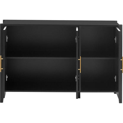 Featured Three-door Storage Cabinet with Metal Handles, Suitable for Corridors, Entrances, Living rooms, and Bedrooms