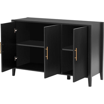 Featured Three-door Storage Cabinet with Metal Handles, Suitable for Corridors, Entrances, Living rooms, and Bedrooms