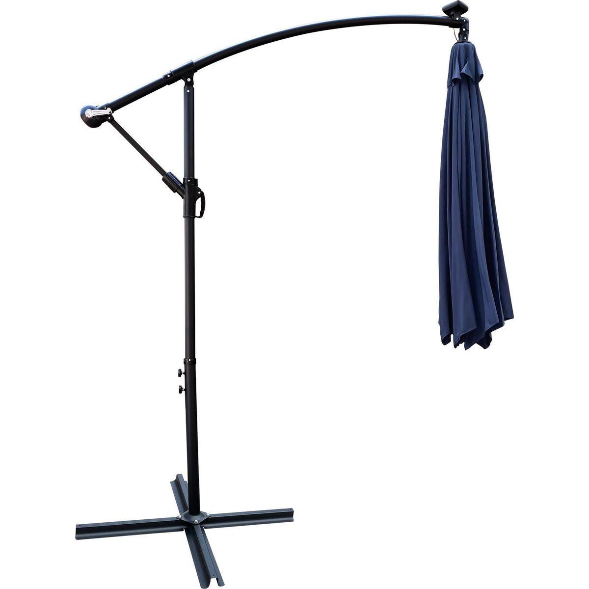 10 ft Outdoor Patio Umbrella Solar Powered LED Lighted Sun Shade Market Waterproof 8 Ribs Umbrella with Crank and Cross Base for Garden Deck Backyard Pool Shade Outside Deck Swimming Pool