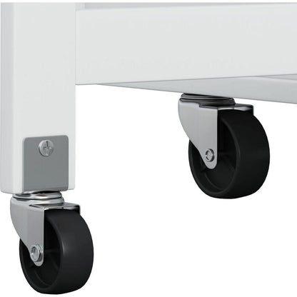 Multi-Functional Kitchen Island Cart with 2 Door Cabinet and Two Drawers,Spice Rack, Towel Holder, Wine Rack, and Foldable Rubberwood Table Top (White)